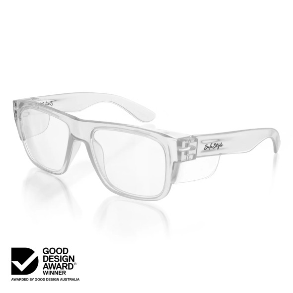 Fusions Clear Frame Clear Lens Safety Glasses - FCC100