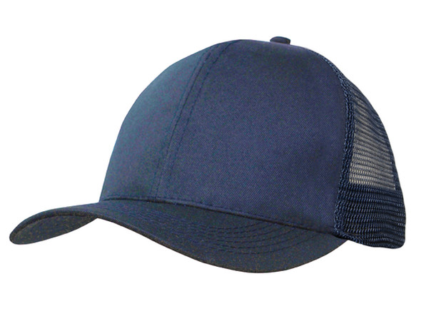 Headwear - Organic brushed Heavy Cotton/Mesh Back Cap - 3987