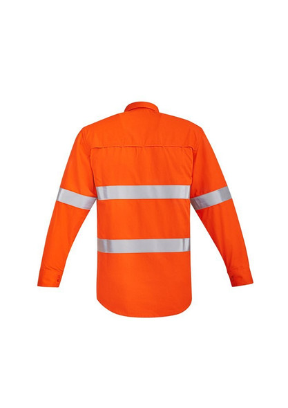 ZW145 - Mens Orange Flame HRC 2 Hoop Taped Open Front Spliced Shirt - Syzmik sold by Kings Workwear  www.kingsworkwear.com.au