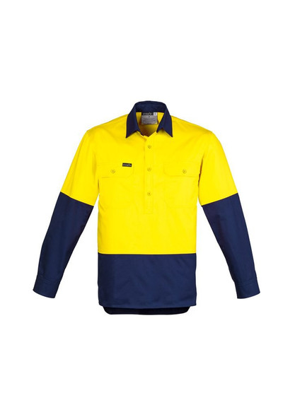 ZW560 - Mens Hi Vis Closed Front L/S Shirt - Syzmik sold by Kings Workwear  www.kingsworkwear.com.au