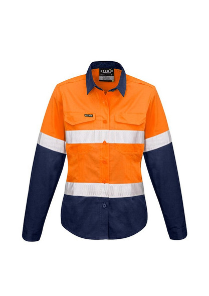 ZW720 - Womens Rugged Cooling Taped Hi Vis Spliced Shirt - Syzmik sold by Kings Workwear  www.kingsworkwear.com.au