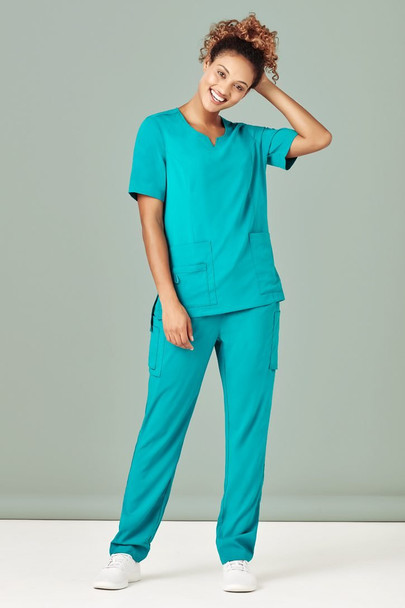 CST942LS - Womens Avery Tailored Fit Round Neck Scrub Top - Biz Care  sold by Kings Workwear  www.kingsworkwear.com.au