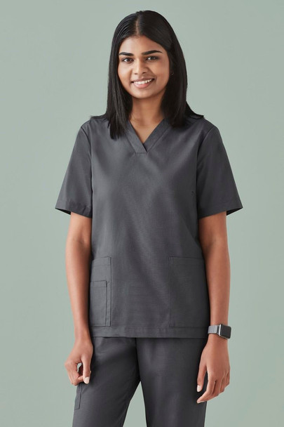 CST141LS - Womens Tokyo V-Neck Scrub Top - Biz Care  sold by Kings Workwear  www.kingsworkwear.com.au