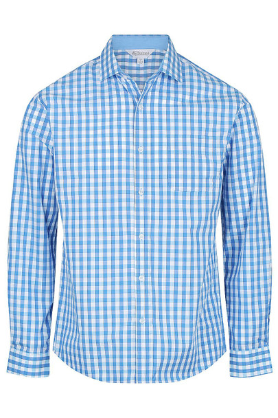 Front View of DEVONPORT MENS SHIRT LONG SLEEVE - W1908L -  sold by Kings Workwear www.kingsworkwear.com.au