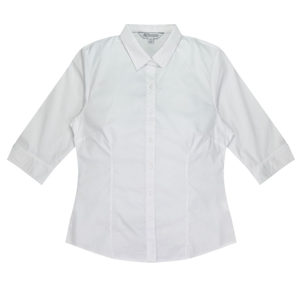 Front View of MOSMAN LADY SHIRT 3/4 SLEEVE - W2903T -  sold by Kings Workwear www.kingsworkwear.com.au