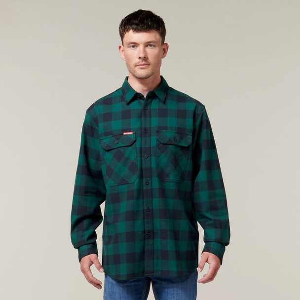 Hard Yakka Foundations Check Flannel Long Sleeve Shirt - Y07295 - Hard Yakka sold by Kings Workwear www.kingworkwear.com.au