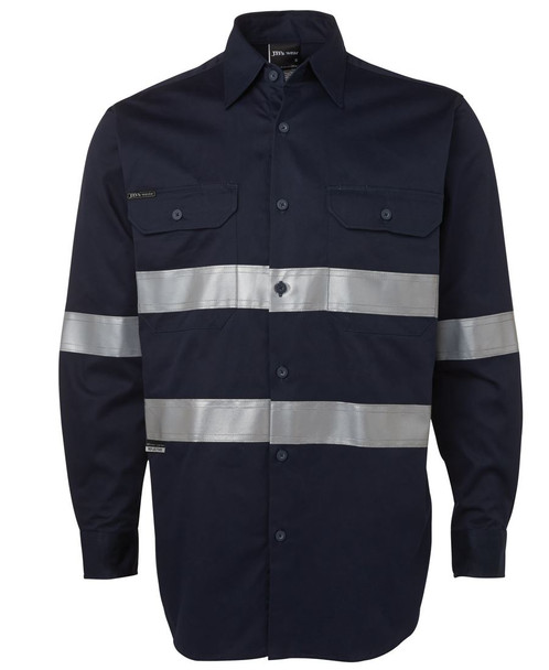 JBs L/S 190g Work Shirt With Reflective Tape - 6HDNL