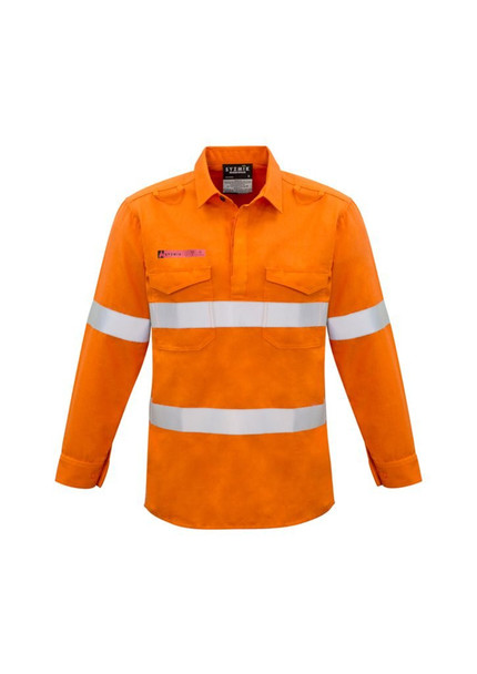 ZW134 - Mens FR Closed Front Hooped Taped Shirt - Syzmik sold by Kings Workwear  www.kingsworkwear.com.au