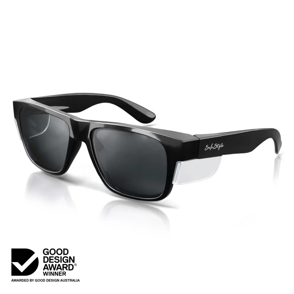 Fusions Black Frame Tinted Lens Safety Glasses -