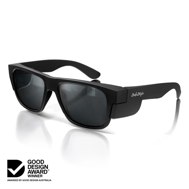 Fusions Matte Black Frame Polarised Lens Safety Glasses - FMBP100