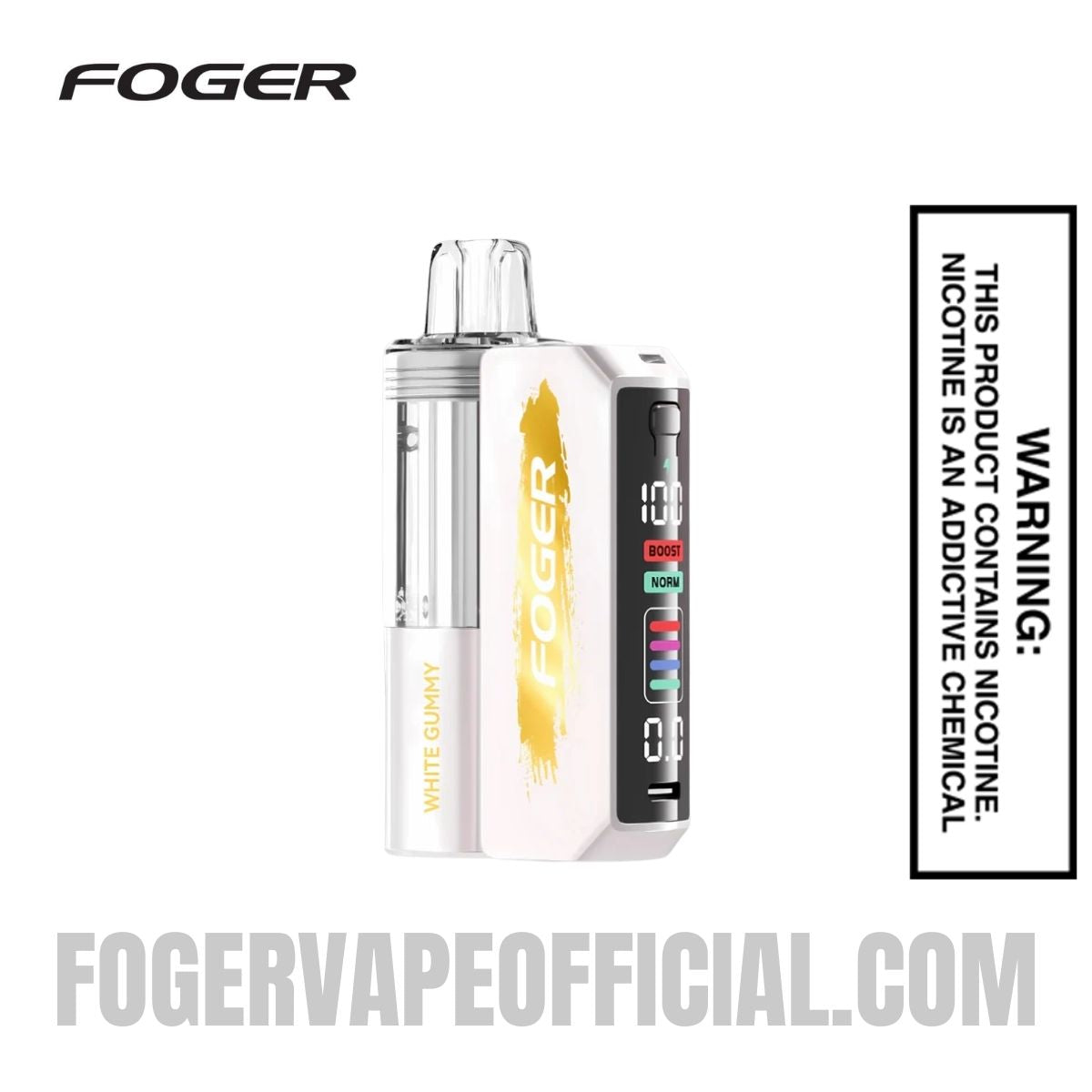 White Gummy Foger Switch Pro Vape Kit 30K Puffs vape