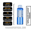 Blue Razz Ice Foger Switch Pro 30K Disposable Pod Specifications