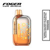 Front view of the Frozen Peach Foger Bit 35K disposable vape showing the clear tank and smart screen