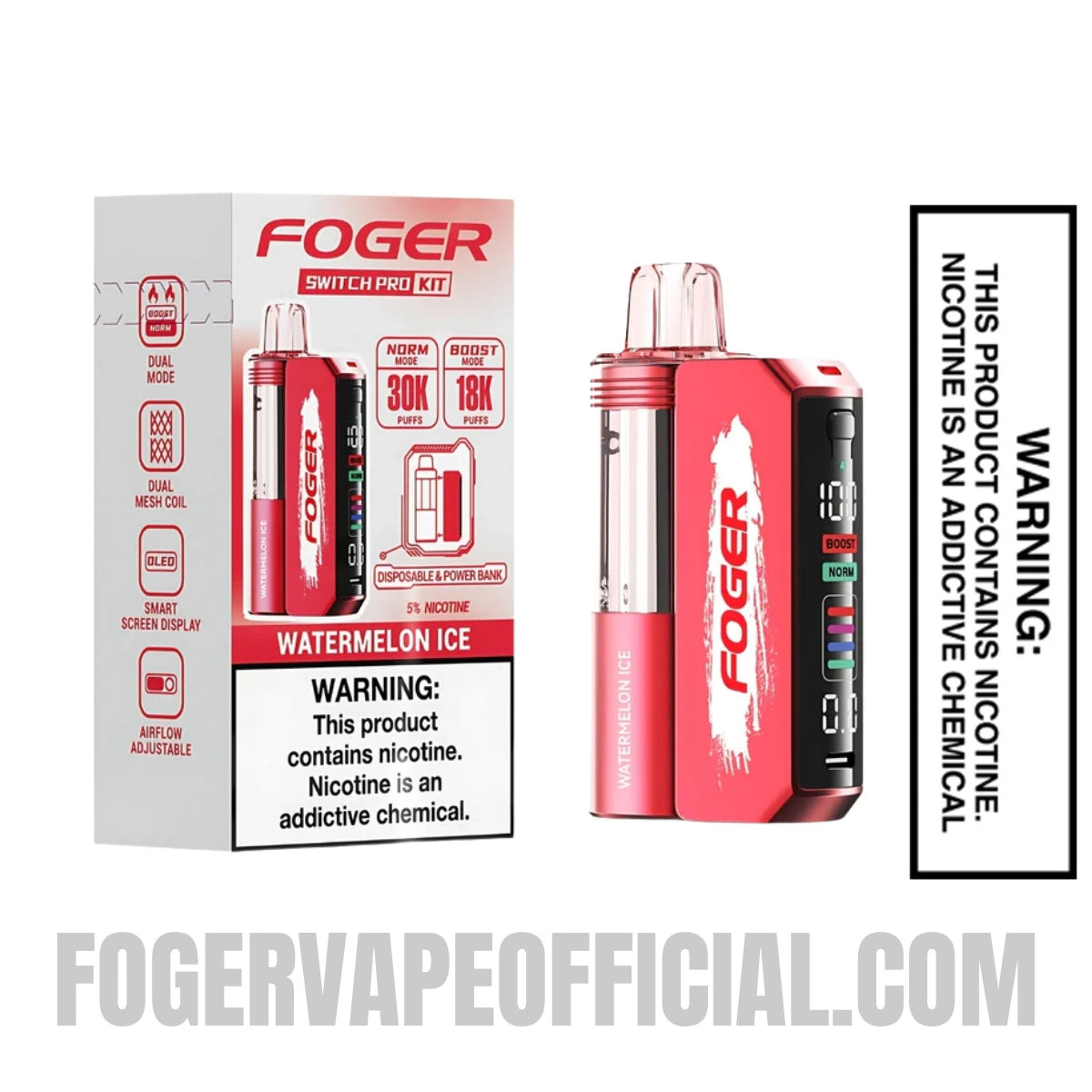 Watermelon Ice Foger Switch Pro Vape Kit With Package Box