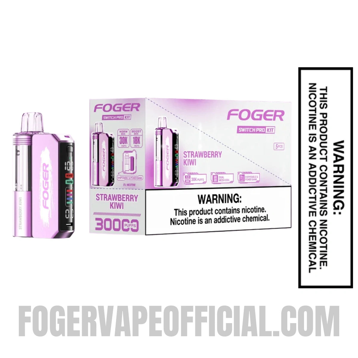 Strawberry Kiwi Foger Switch Pro Vape Kit 30K Puffs With Bundle Box