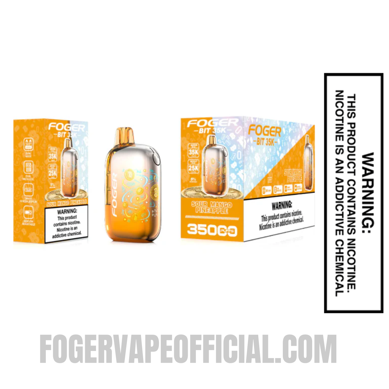 Sour Mango Pineapple Foger Bit 35K Disposable Vape With Bundle Pack