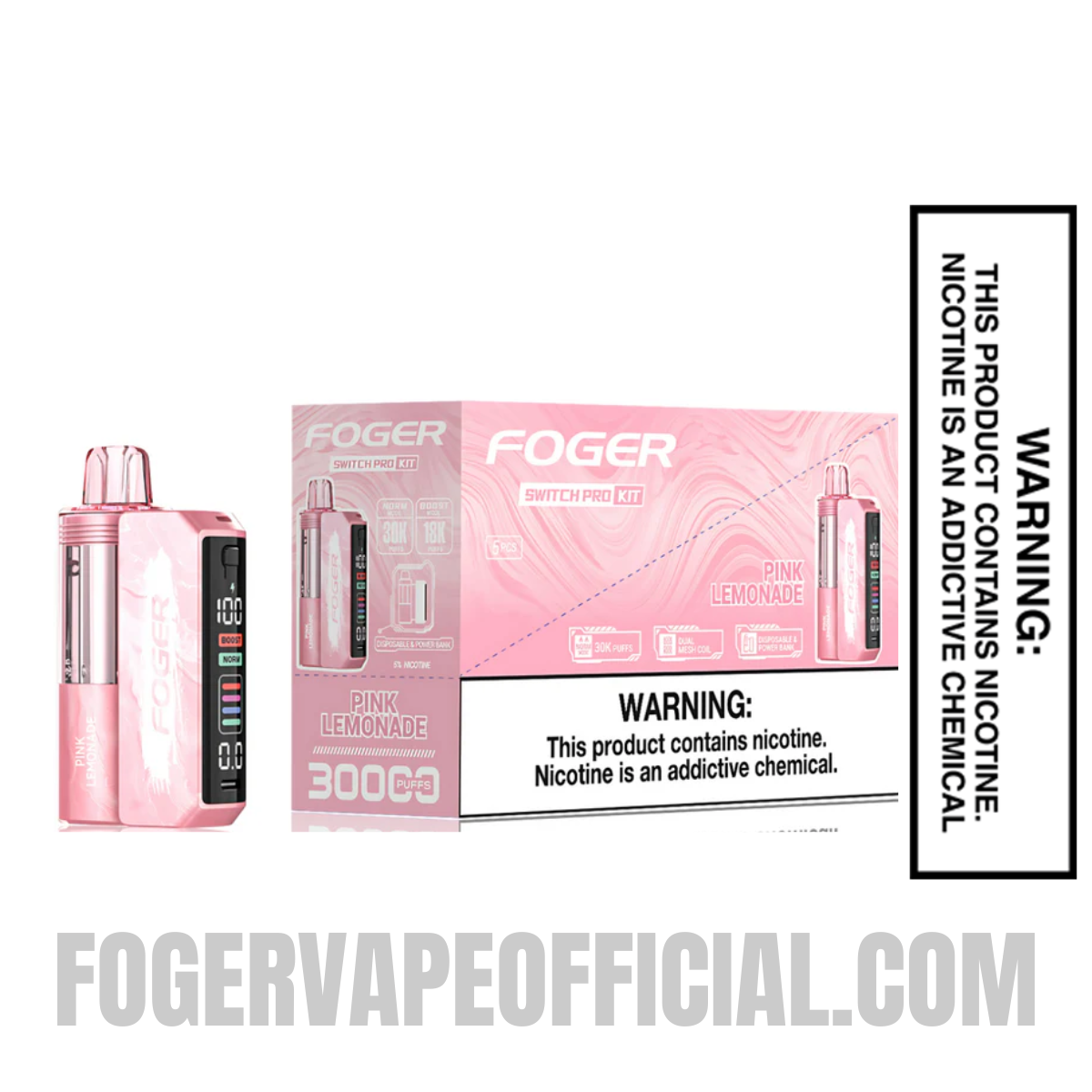 Pink Lemonade Foger Switch Pro Kit 30K Puffs With Package Box