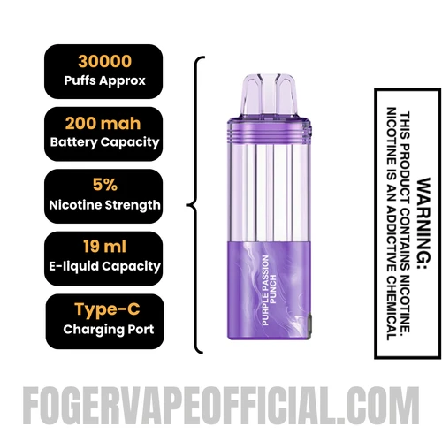 Purple Passion Punch Foger Switch Pro 30k Disposable Vape Pod Specifications