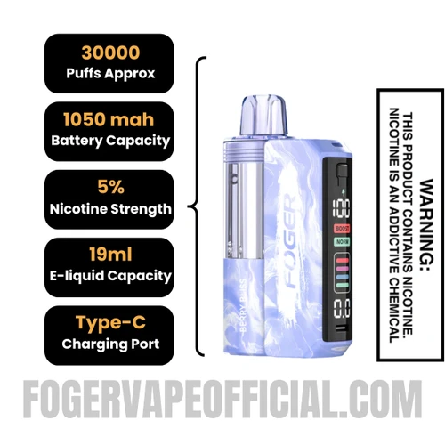 Berry Bliss Foger Switch Pro 30K Disposable Vape Kit Specifications