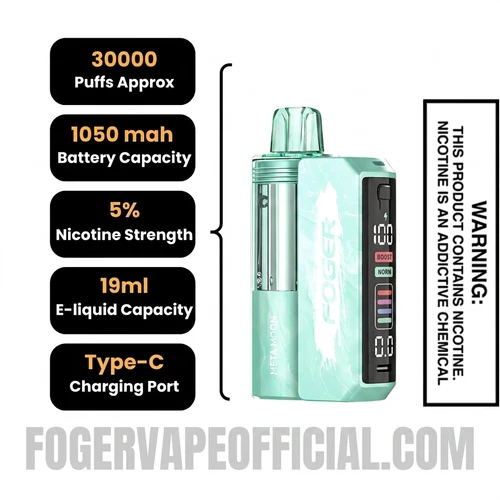 Meta Moon Foger Switch Pro 30K Disposable Vape Kit Specifications