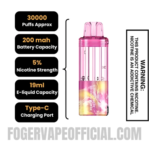 Peach Berries Refresher Foger Switch Pro 30K Disposable Pod Specification