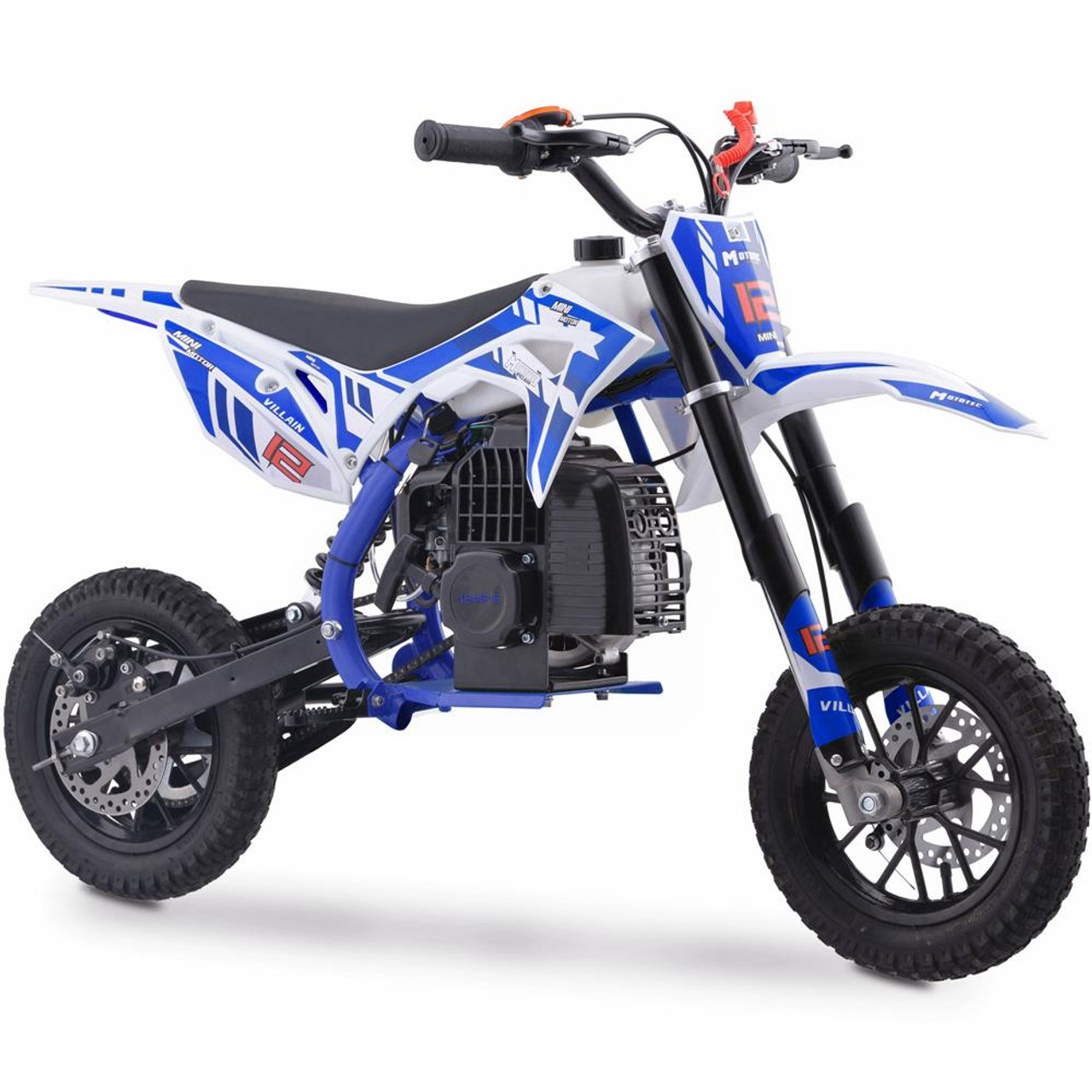 MotoTec Villain 52cc 2-Stroke Kids Gas Dirt Bike Blue