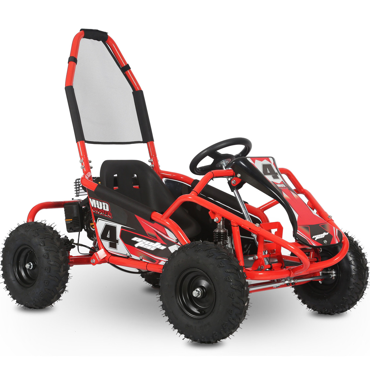 MotoTec Mud Monster 98cc Go Kart Full Suspension Red