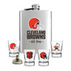 Cleveland Browns Flask Gift Set Stainless Steel Barware NFL Fan Gift
