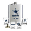 Dallas Cowboys Flask Gift Set Stainless Steel Barware NFL Fan Gift