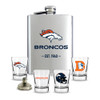 Denver Broncos Flask Gift Set Stainless Steel Barware NFL Fan Gift