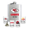 Kansas City Chiefs Flask Gift Set Stainless Steel Barware NFL Fan Gift