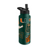 Miami Hurricanes Quencher Bottle 34oz Stainless Steel Dreamweave