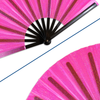 Transparent Glitter Hot Pink X-Large Hand Fan