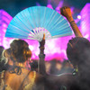Metallic Blue X-Large Hand Fan