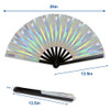 Metallic Silver X-Large Hand Fan