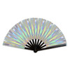 Metallic Silver X-Large Hand Fan