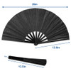 Glitter Black X-Large Hand Fan