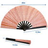 Glitter Rose Gold X-Large Hand Fan