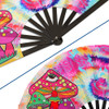 Mushroom (Tie Dye) Blacklight X-Large Hand Fan