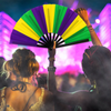 Mardi Gras (Stripes) X-Large Hand Fan