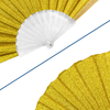 Glitter Gold Small Hand Fan (Clear Handle)