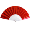 Glitter Red Small Hand Fan (Clear Handle)