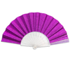 Glitter Purple Small Hand Fan (Clear Handle)