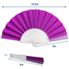 Glitter Purple Small Hand Fan (Clear Handle)