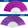 Glitter Purple Small Hand Fan (Clear Handle)