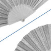 Glitter Silver Small Hand Fan (Clear Handle