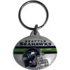 Seattle Seahawks Oval Carved Metal Key Chain