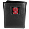 N. Carolina St. Wolfpack Deluxe Leather Tri-fold Wallet Packaged in Gift Box