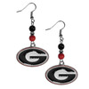 Georgia Bulldogs Fan Bead Dangle Earrings