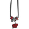 Wisconsin Badgers Euro Bead Necklace